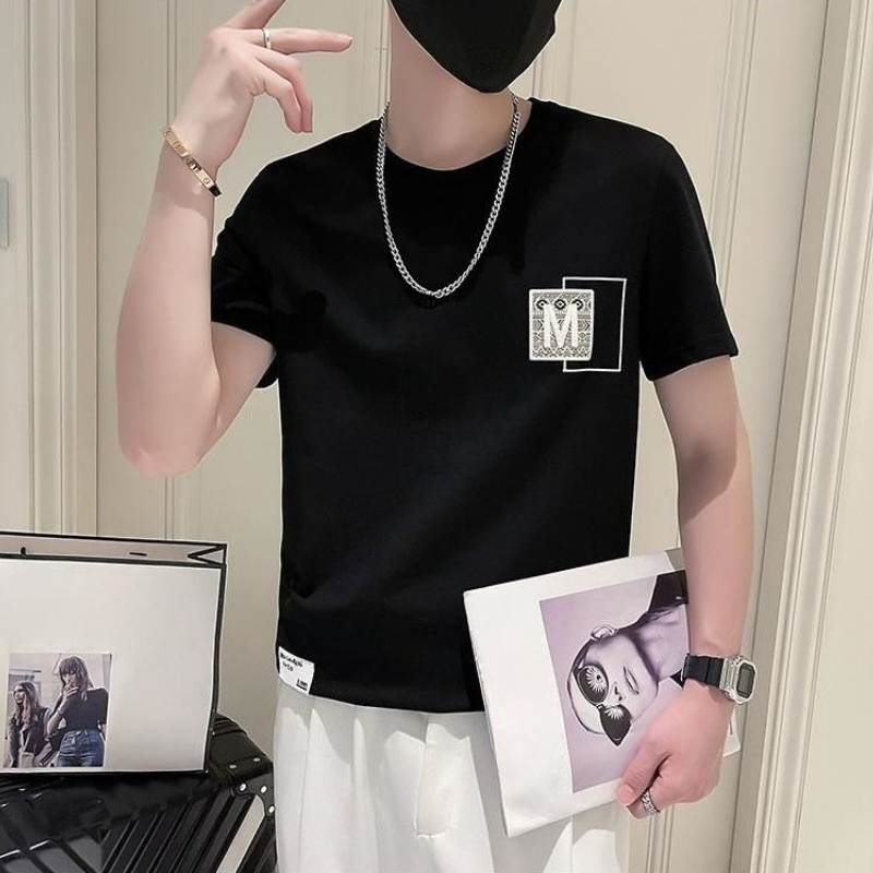 트렌디한 남성 반팔 상의 여름 한국 스타일 시원한 스트 - Korean Daily Lifestyle 리뷰 및 가격