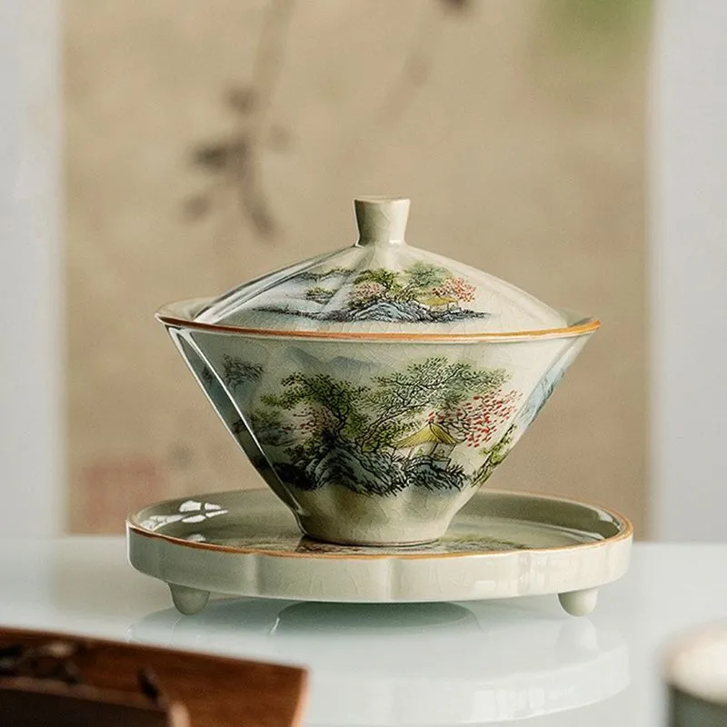 징더전-대나무 뚜껑이 있는 도자기 찻잔, 전통 수제 차 - Celadon Ceramic Cup 리뷰 및 가격