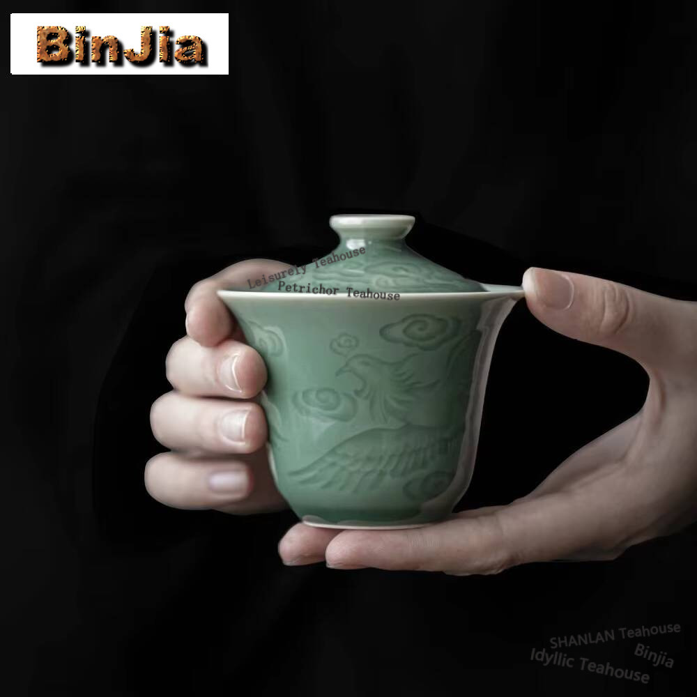 골동품 청자색 손 잡기 가이완 구호 피닉스 화상 방지  - Celadon Ceramic Cup 리뷰 및 가격