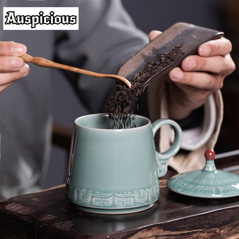 395ml Longquan 청자 청동 패턴 커피 머그잔 - Celadon Ceramic Cup 리뷰 및 가격