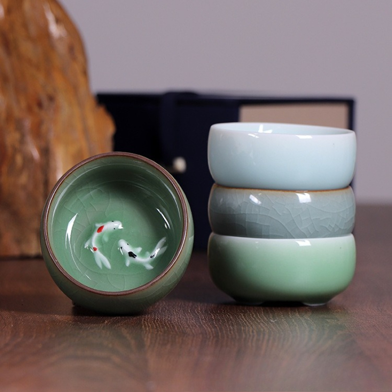 롱콴 청자 도자기 찻잔 중국 쿵푸 찻주전자 금붕어 차컵 - Celadon Ceramic Cup 리뷰 및 가격