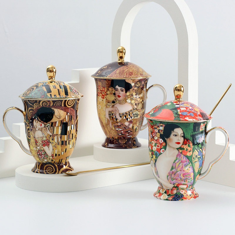 유럽풍 세라믹 머그컵 (뚜껑, 스푼 포함) 대용량 손잡 - Celadon Ceramic Cup 리뷰 및 가격