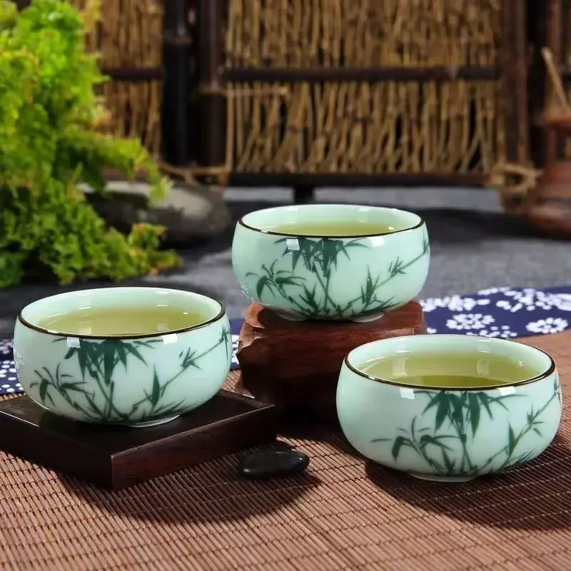 차컵 세라믹 1개 청자 수공예 풍경화 연꽃 잉어 차그릇 - Celadon Ceramic Cup 리뷰 및 가격